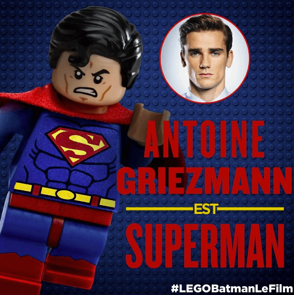 Griezmann le dará voz a Superman en la versión francesa de Lego Batman: la película.