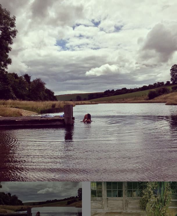 Jacquie disfrutó de un chapuzón la mañana de la boda.