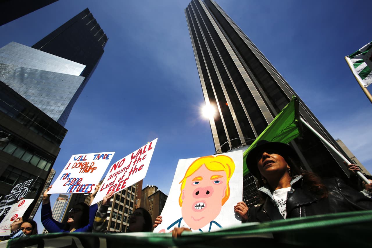 Manifestantes en Nueva York