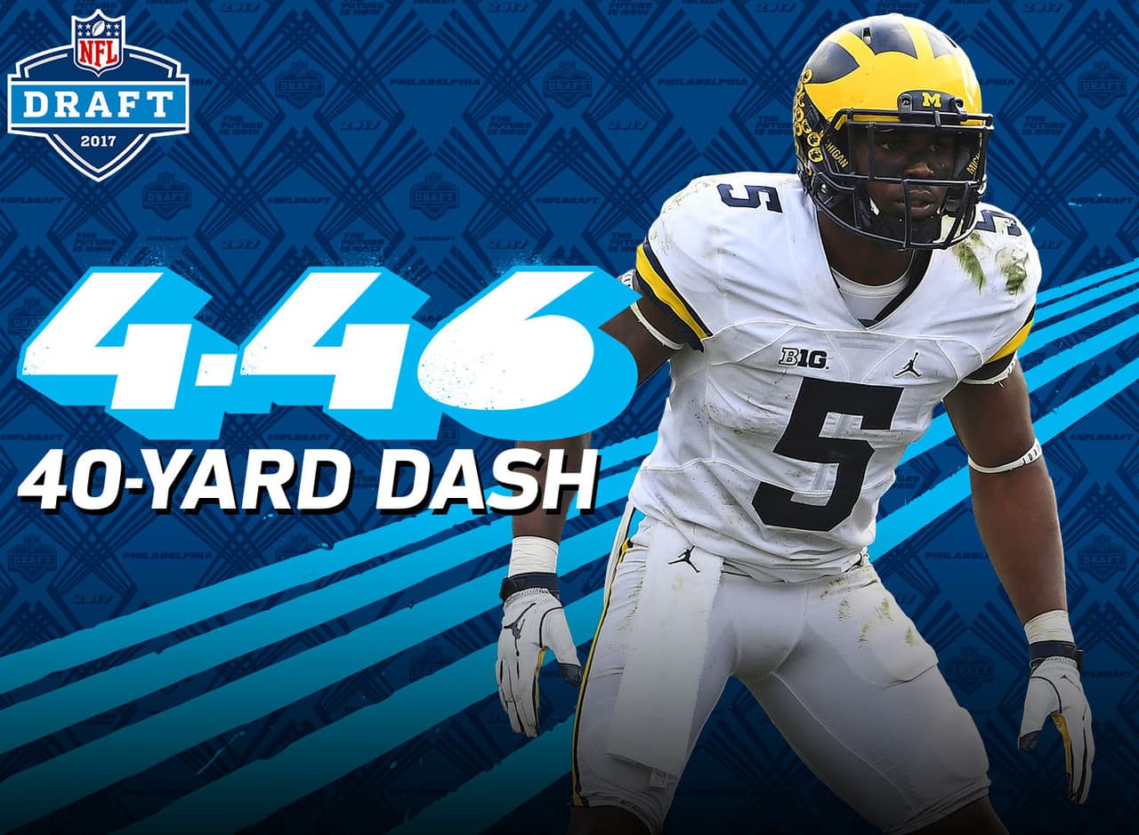 <b>ALERTA: PRÓXIMA FIGURA</b>
<br>Basándose en las cifras del Combine, Jabrill Peppers de Michigan es más rápido que Antonio Brown (Peppers 4.46 en las 40 yardas; Brown 4,57), más rápido que DeSean Jackson (Peppers 1,54 segundos en la prueba dividida de 10 yardas; Jackson 1,55), y salta más alto que AJ Green (Peppers 35-1/2 pulgadas de salto vertical; Green 34 1/2).