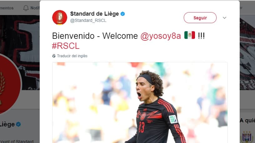Próximo a cumplir los 32 años, el guardameta mexicano fichó por el Standard de Lieja de Bélgica. Es su cuarto equipo en Europa.