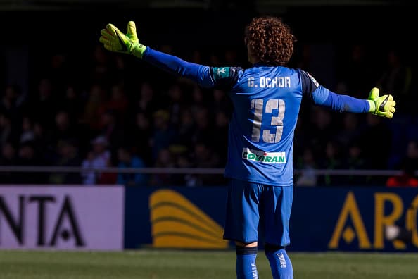 Guillermo Ochoa of Granada CF during spanish La Liga Santander soccer match between Villarreal CF and Granada CF at La Ceramica Stadium in Villarreal, on Saturday 28 January, 2017. (Photo by Jose Miguel Fernandez/NurPhoto via Getty Images)