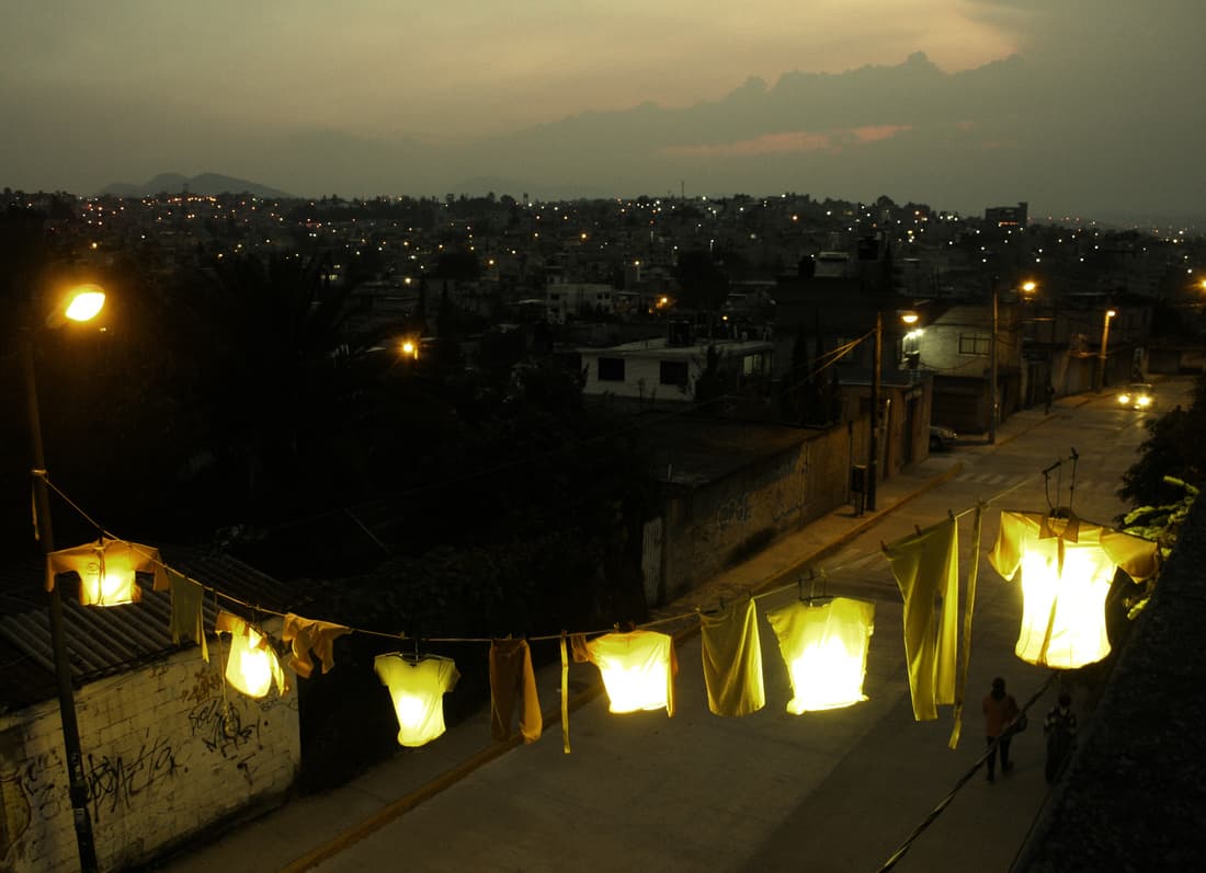Un tendedero que creó Olvera.