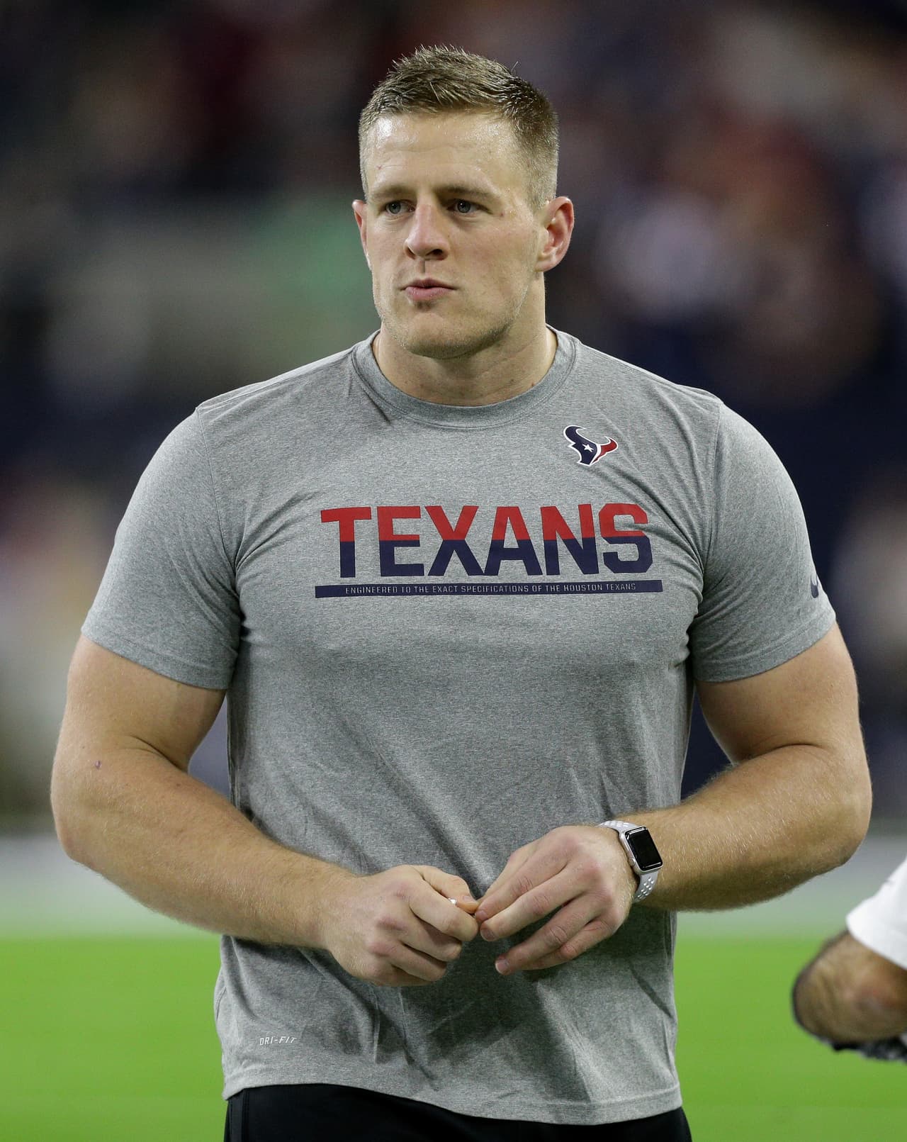 HOUSTON, TX - DECEMBER 24: J.J. Watt of the Houston Texans walks the sidelines in the first half against the Cincinnati Bengals at NRG Stadium on December 24, 2016 in Houston, Texas. (Photo by Bob Levey/Getty Images)