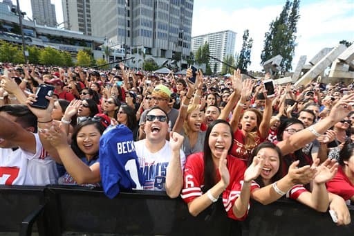 Los aficionados de los San Francisco 49ers también disfrutaron de la transmisión del Kickoff en su propia ciudad.