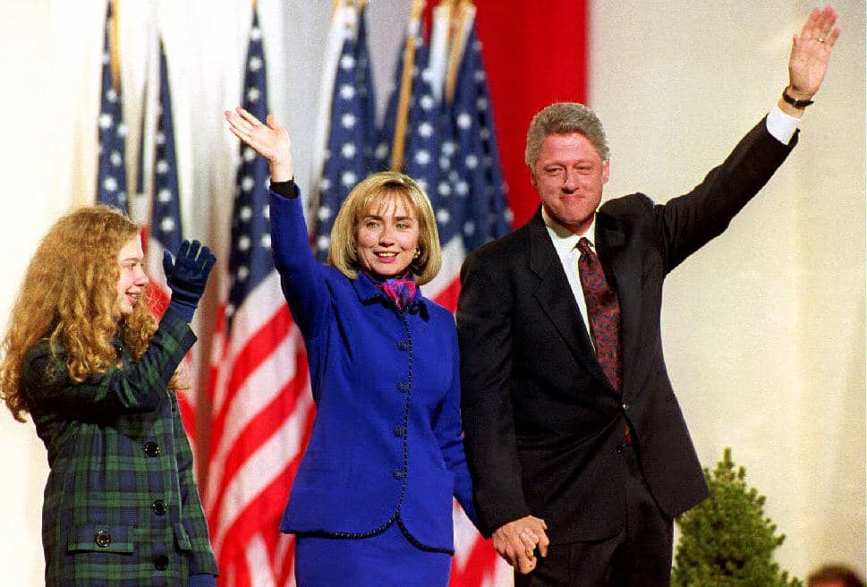Los Clinton en Little Rock, capital de Arkansas, en la campaña presidencial de 1992