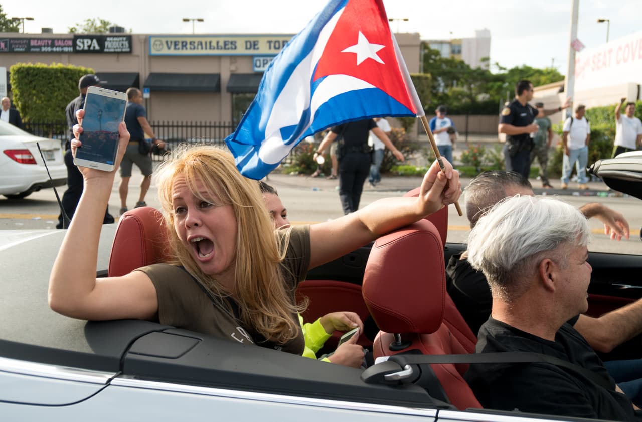 La celebración en las calles de la Pequeña Habana, en Miami.