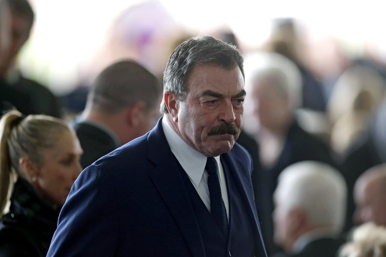 El actor Tom Selleck, en el último adiós a Nancy Reagan