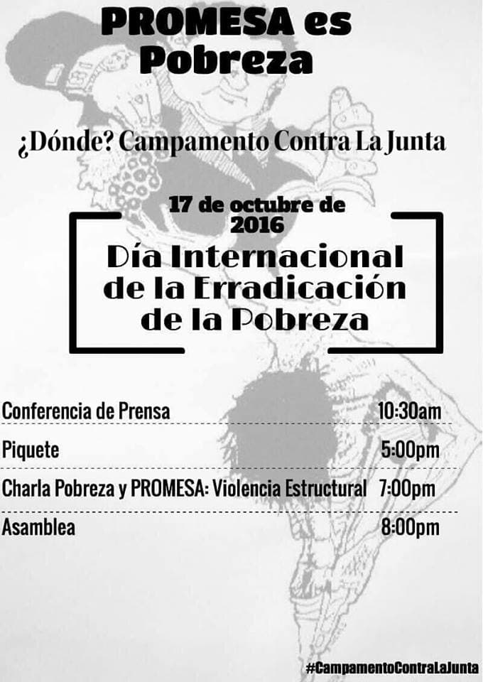 Campamento contra la junta de control fiscal