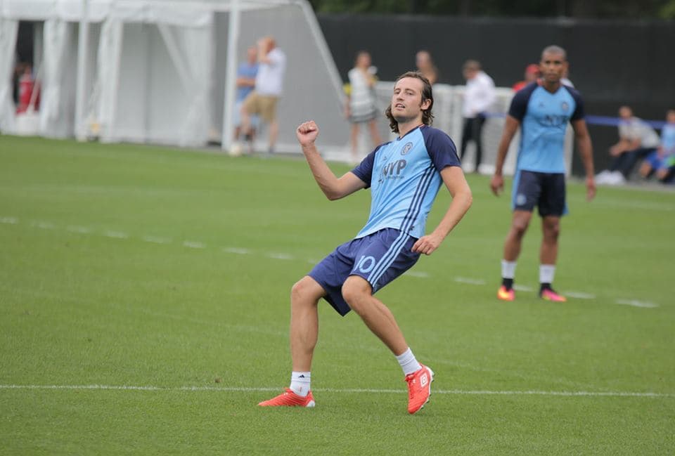 Mix Diskerud, durante el entrenamiento del jueves por la mañana.
