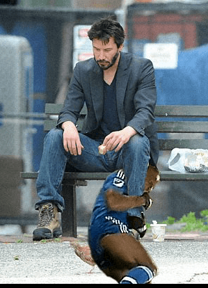 Hasta Keanu Reeves en una parada de ómnibus fue sorprendido por el tenaz Didier. "¡No te marches, no te marches!", habría gritado el marfileño al actor de Matrix.