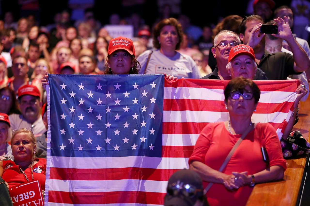 Partidarios de Trump en un mitin en el centro de Miami, 16 de septiembre de 2016.