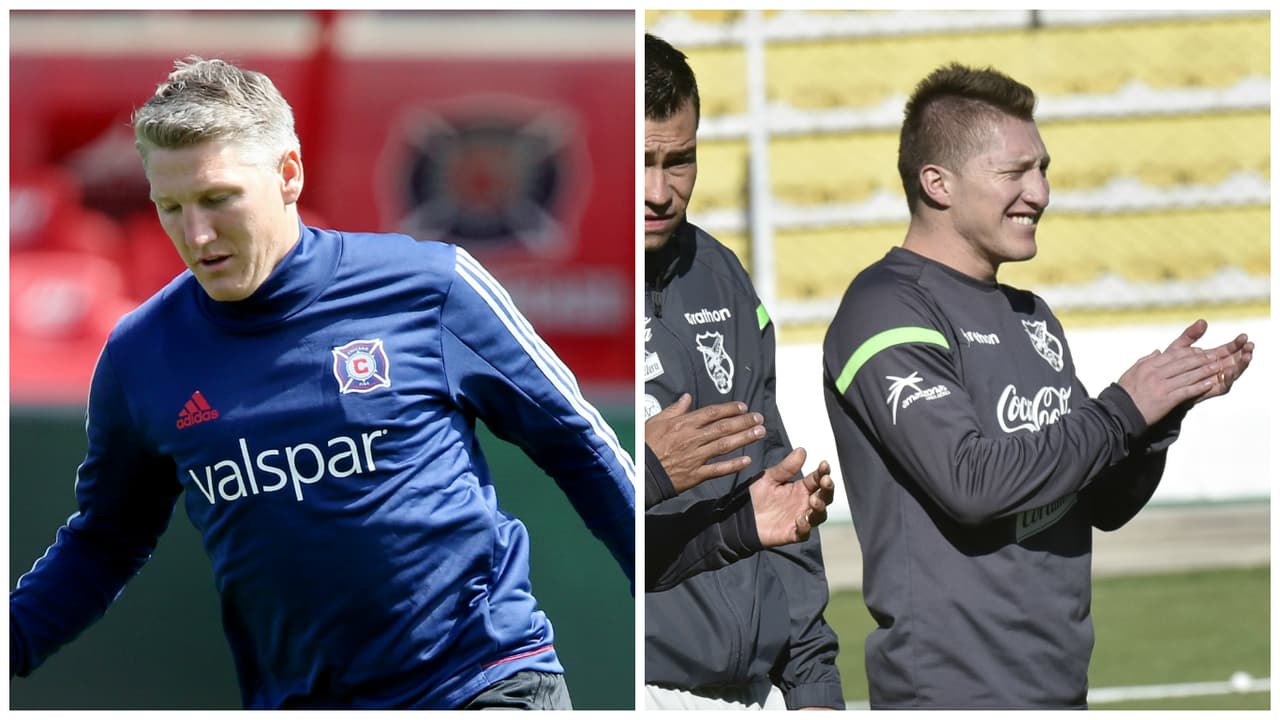 Bastian Schweinsteiger jamás imaginó que tendría un clon boliviano: Alejandro 'Chumita' Chumacero quien reparte el juego en The Strongest de La Paz.