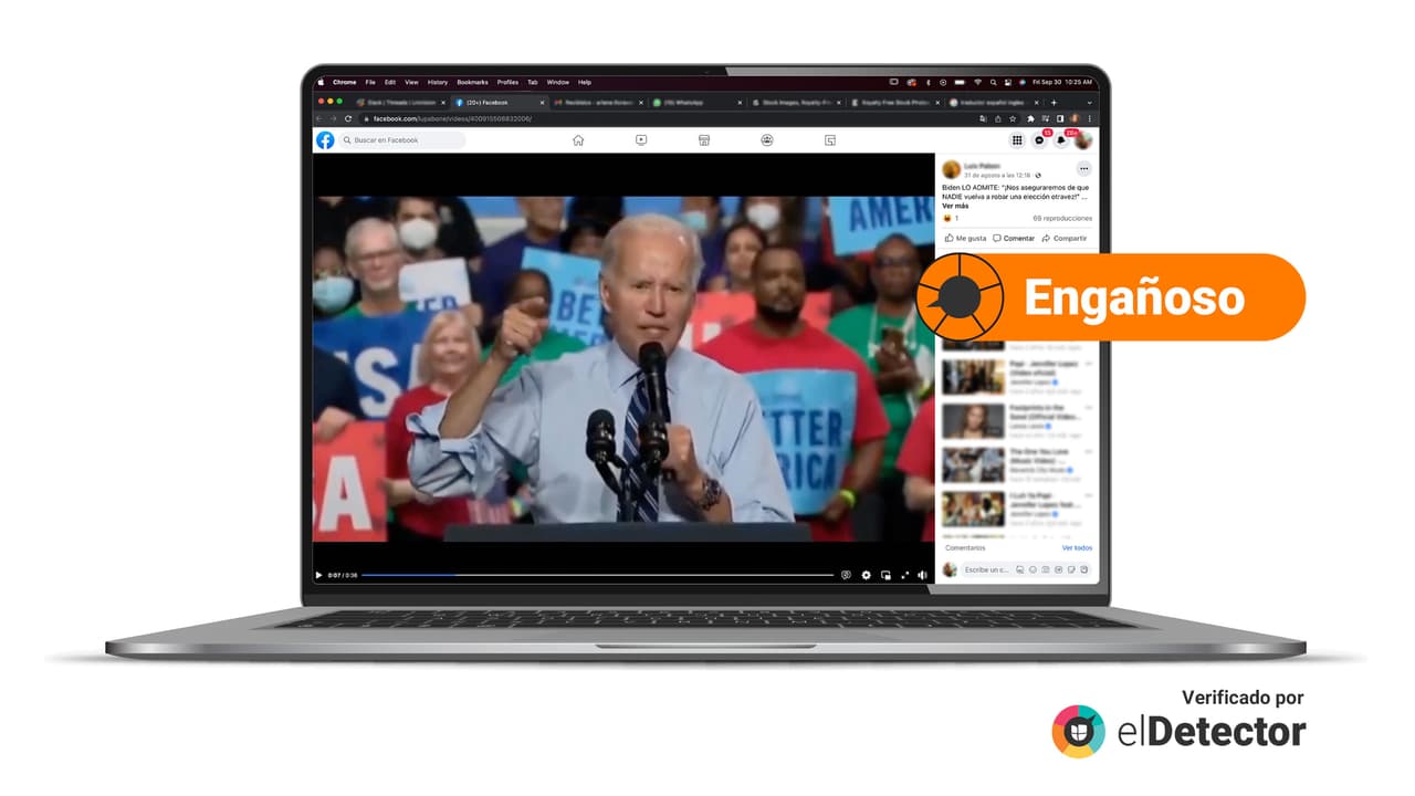 Es engañoso decir que Biden reconoció que se robaron las elecciones de 2020 por este video de 36 segundos