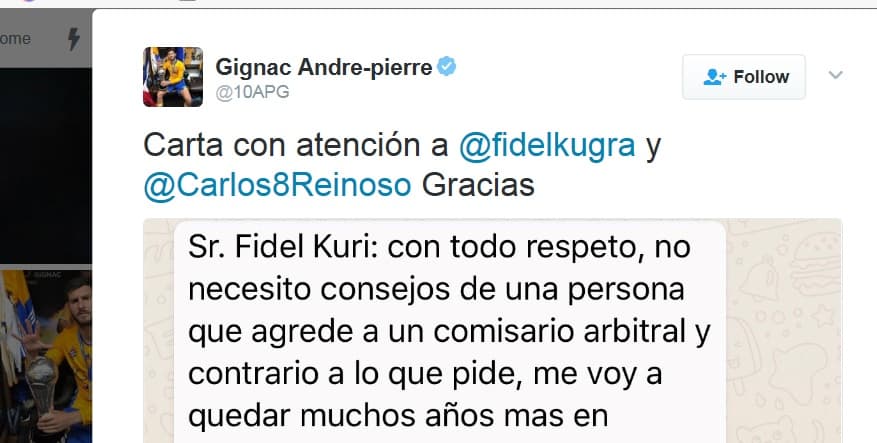Gignac ha respondido a todas las críticas hacia él.