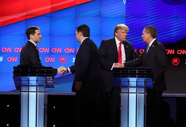 Candidatos republicanos en debate de Miami