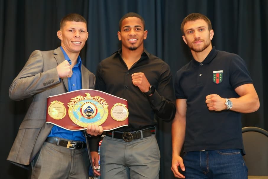 'Rocky' Martínez, Félix Verdejo y Vasyl Lomachenko.