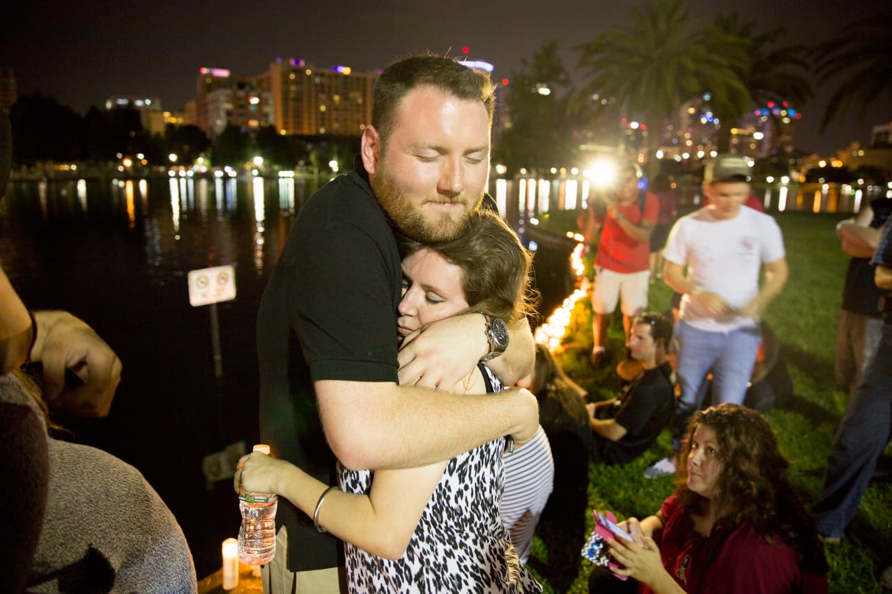 El ambiente era optimista, a pesar de la tristeza, "Somos americanos, no tenemos miedo" decían algunos.