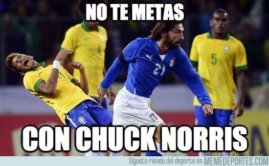Neymar ya sabe que a Pirlo nadie se le acerca.