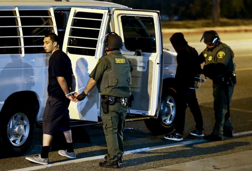 La policía detuvo a dos manifestantes