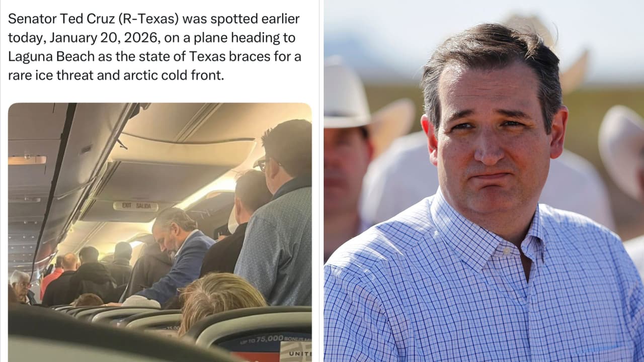 A días de un peligroso frente ártico, senador es captado saliendo de Texas y causa indignación en redes sociales