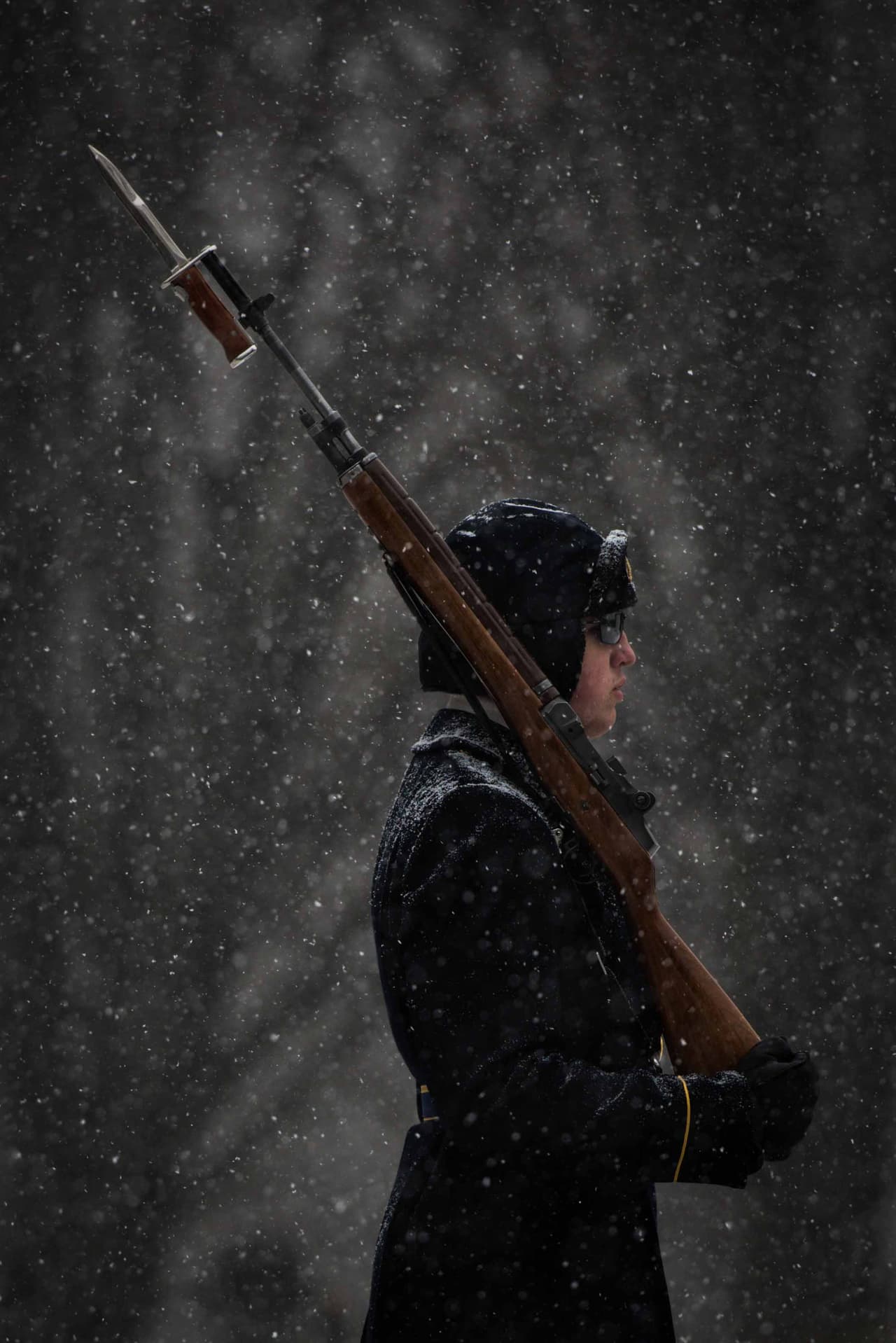 Los Centinelas cumplen su deber pese a la fuerza de la tormenta Jonas.