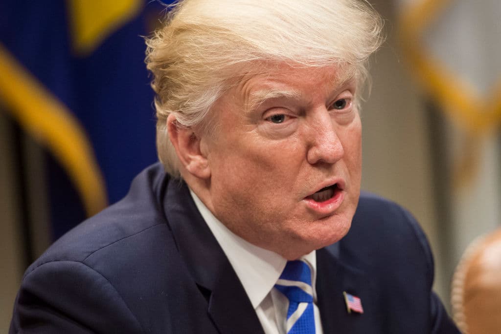 US President Donald Trump speaks during a meeting about tax reform in the Roosevelt Room of the White House in Washington, DC, September 5, 2017. / AFP PHOTO / SAUL LOEB (Photo credit should read SAUL LOEB/AFP/Getty Images)