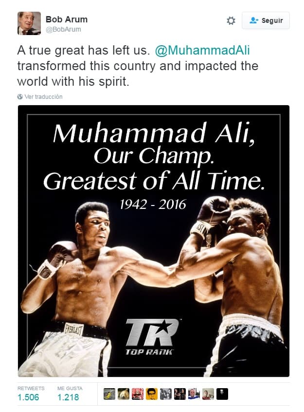 Falleció el llamado mejor boxeador del mundo y el mundo del deporte lamenta la muerte de Muhammad Ali.