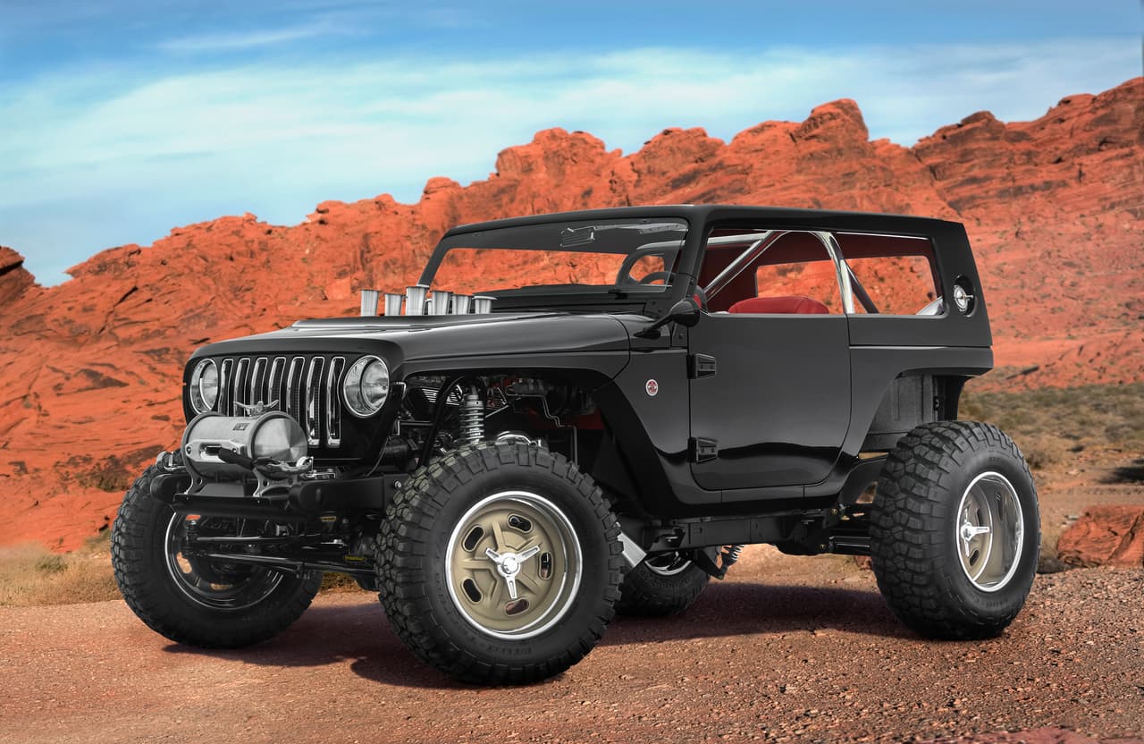 <b>Jeep Quicksand</b>: Diseñado para que te diviertas como un cachorro en una caja de arena, el Jeep Quicksand es la respuesta a la pregunta de qué pasaría si alguien decide construir un hot-rod basado un Jeep Wrangler.