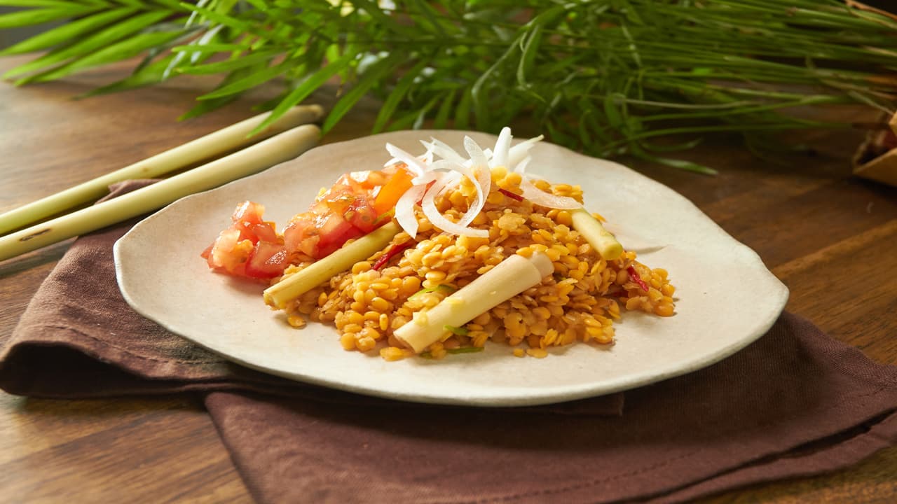 Ensalada de lentejas y lemongrass
