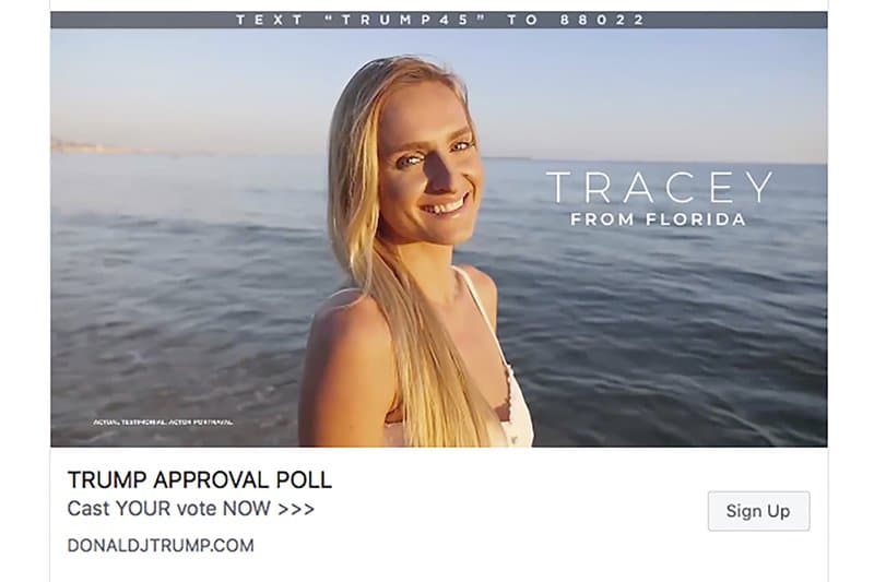 ¿Votantes 'fake'?: la campaña de Trump usa modelos como si fueran seguidores en su publicidad de Facebook