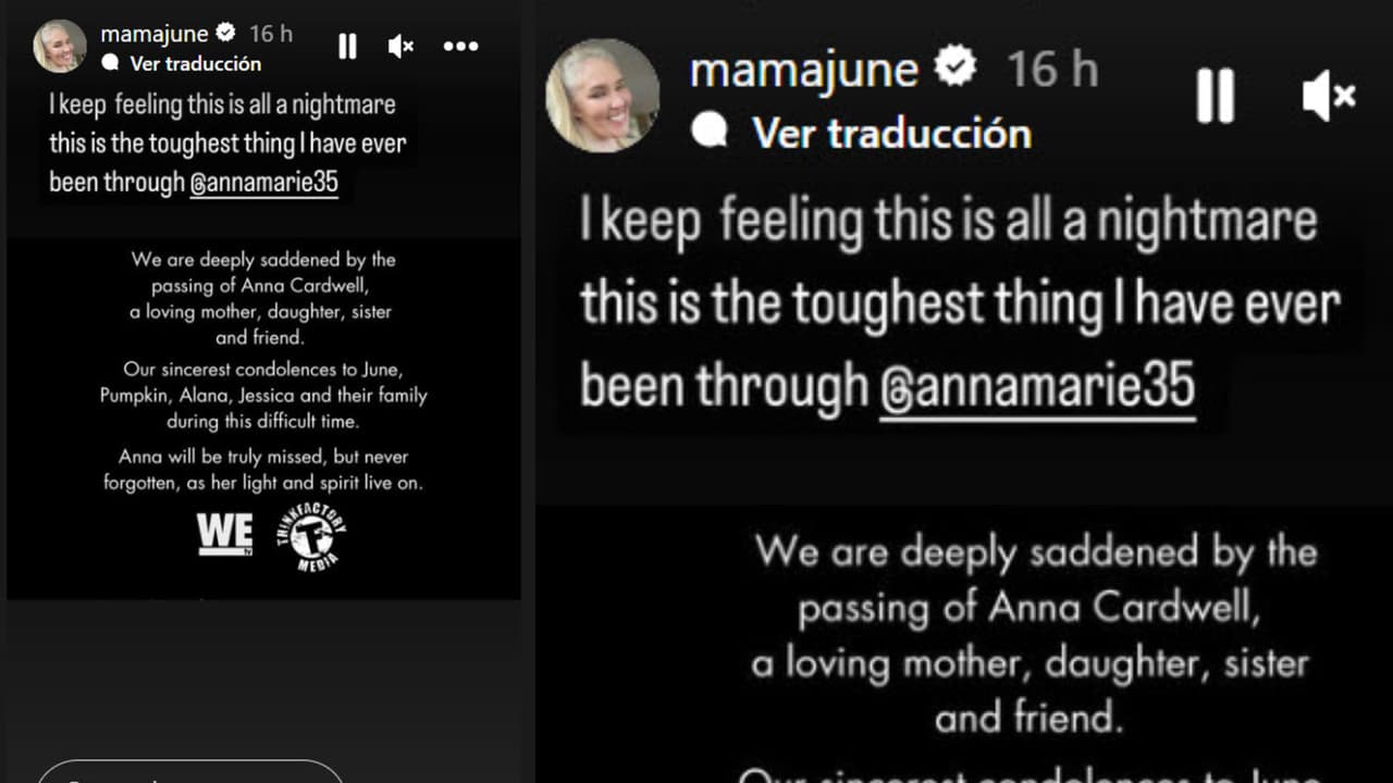 'Mama June' asegura estar viviendo una "pesadilla" tras la muerte de su hija Anna Cardwell.