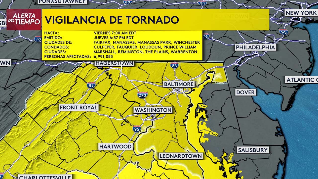 Esta es la Vigilancia por Tornado hasta las 7:00am.