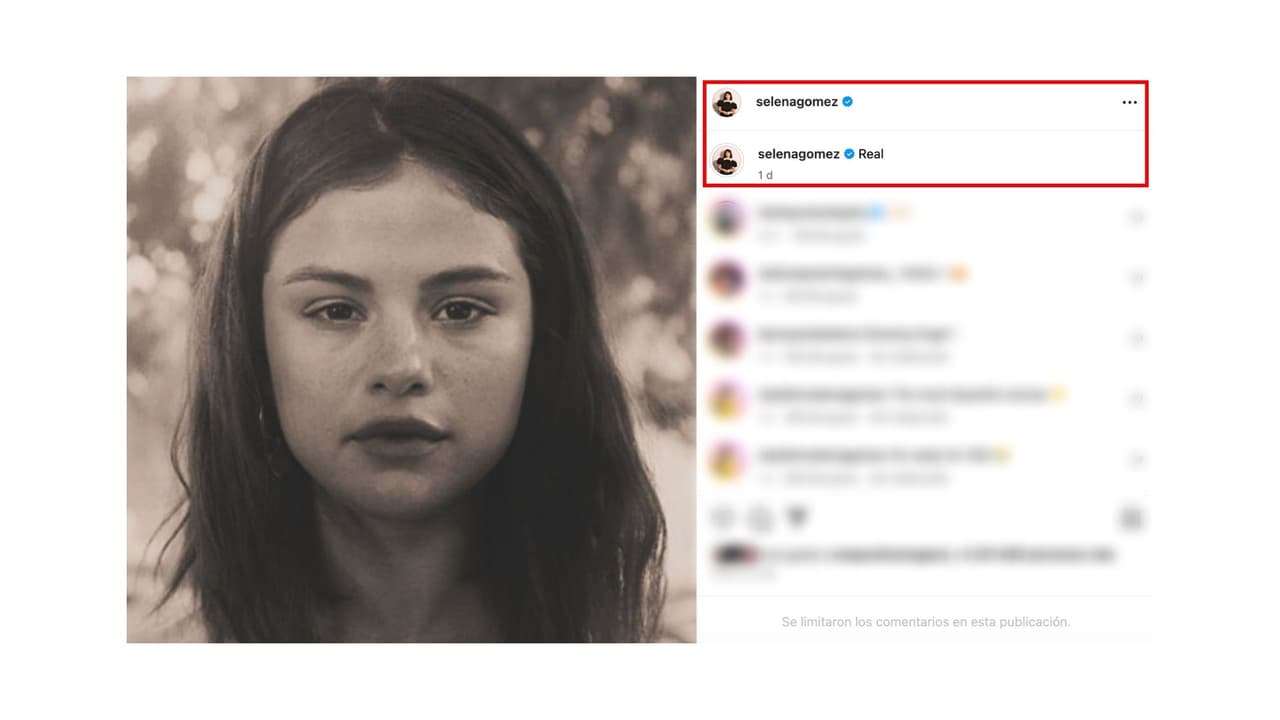 Selena Gomez se dejó ver sin una gota de maquillaje en Instagram.