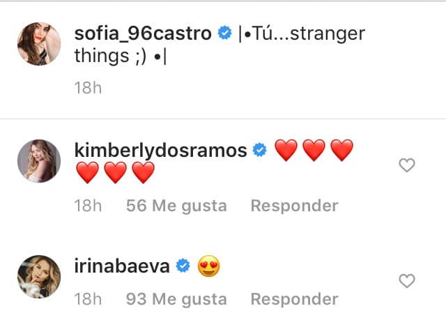 Amigos del medio artístico, como Irina Beva y Kimberly Dos Ramos, externaron así su felicidad ante la publicación hecha por Sofía.