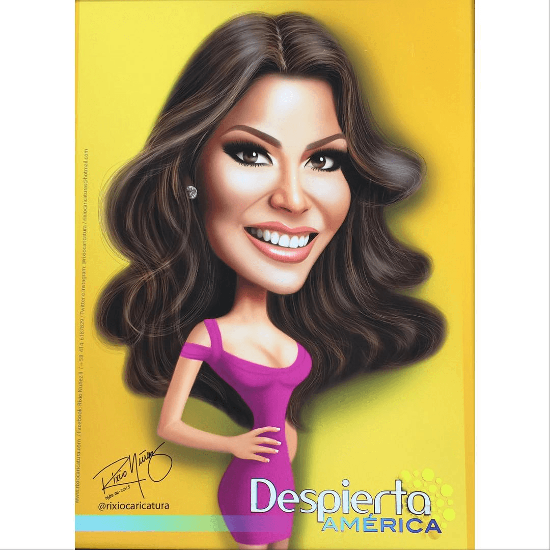 "Gracias a @RixioCaricatura por esta increíble caricatura, me encanto!! Gracias por el cuerpazo jeje @DespiertaAmericaTv ", dice Ana Patricia.