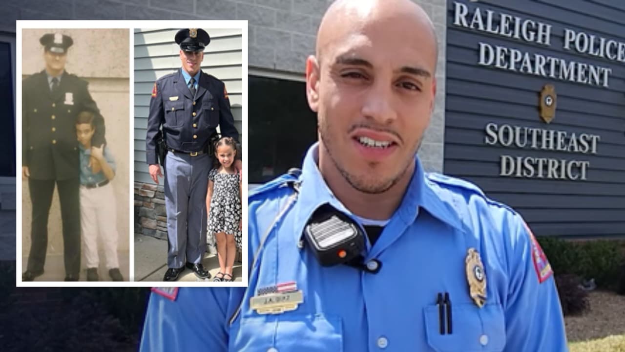 "Para él, era más que una simple vocación": Hispano sigue los pasos de su papá y se convierte en policía de Raleigh 