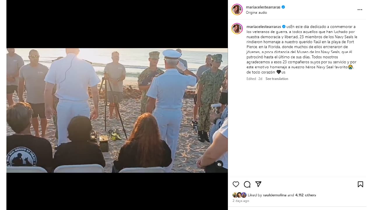 María Celeste Arrarás presente en el homenaje a su fallecido novio Raúl Quintero.