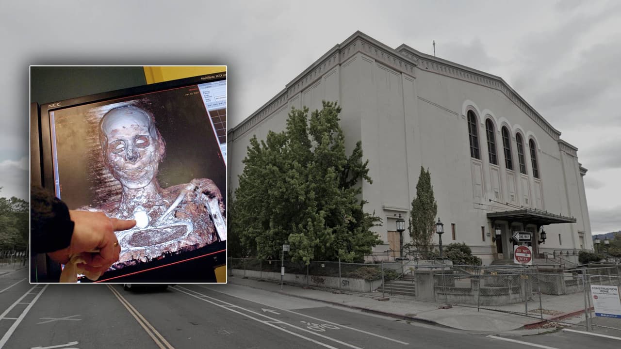 Estas son las teorías sobre cómo llegó un cuerpo momificado a la pared de un edificio de Oakland