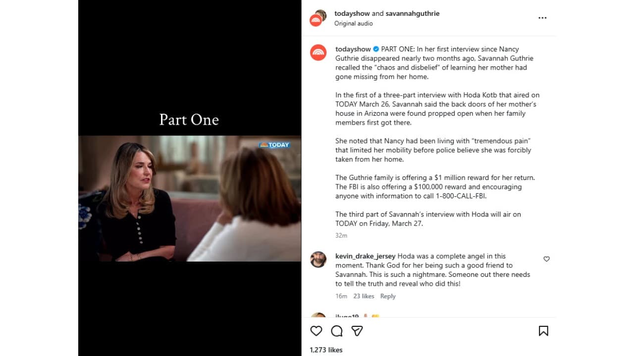 Hoda Kotb entrevistó a su compañera Savannah Guthrie para 'Today'.