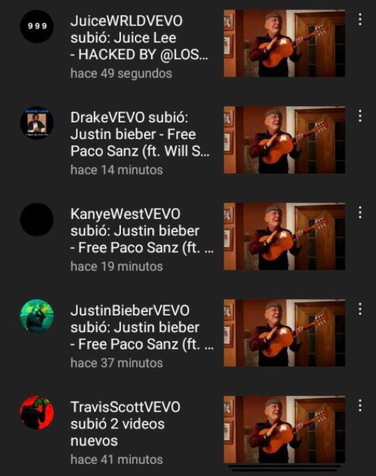 Algunas cuentas adicionales reportadas como hackeadas fueron las Taylor Swift, Juice Wrld, Lil Nas X, Eminem, The Weeknd
