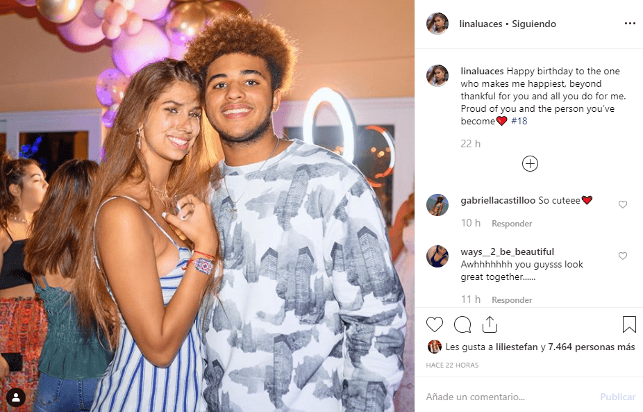 “Feliz cumpleaños a quien me hace más feliz, más que agradecida por ti y todo lo que haces por mí. Orgullosa de ti y de la persona en la que te has convertido”, expresó Lina.