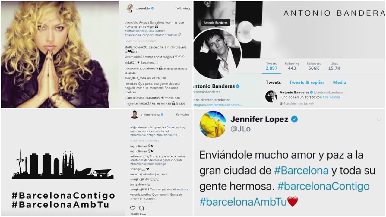 Los artistas reaccionan al atentado terrorista en Barcelona