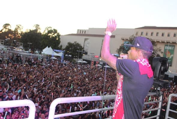 Kid Ink performed high above the crowd from the Coors Light stage! See exclusive pics of his high energy performance!