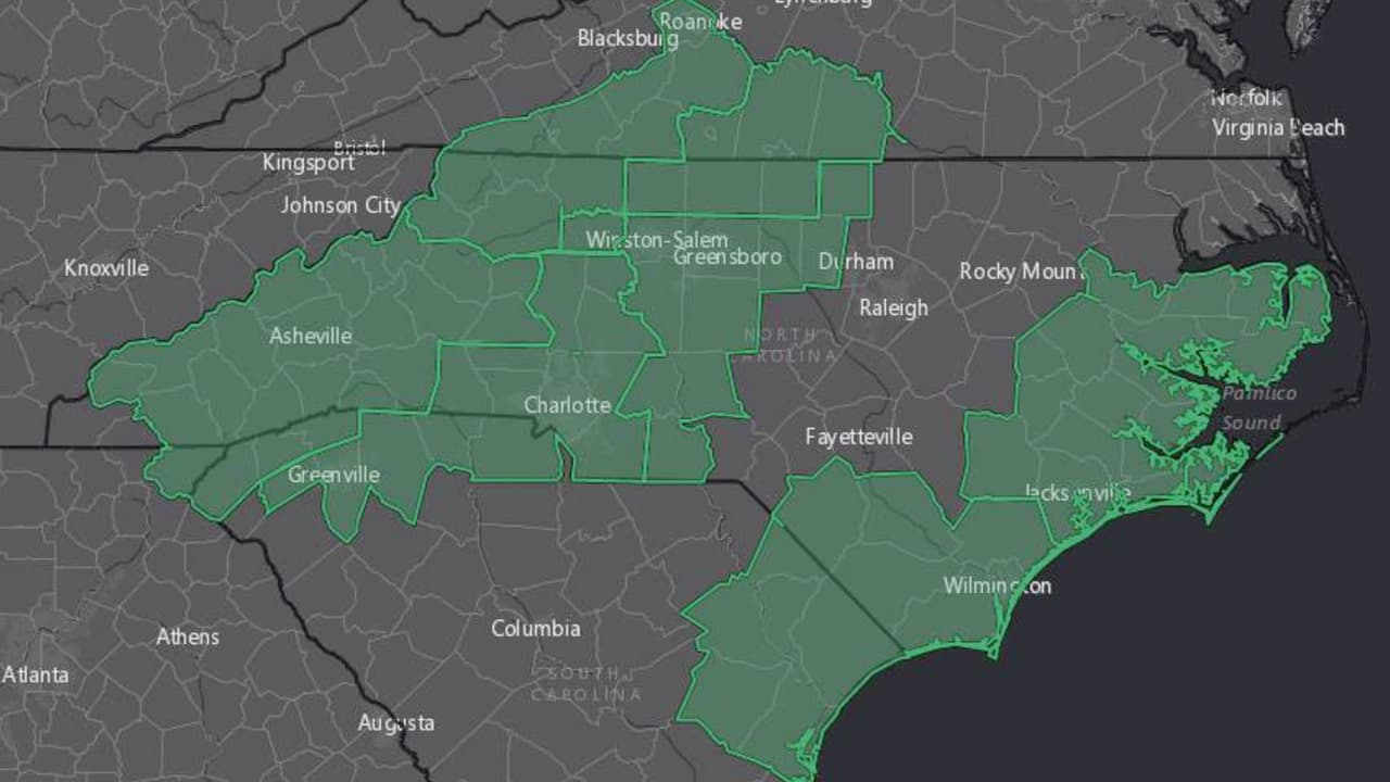 Advierten sobre fuertes lluvias y posibles inundaciones en Carolina del Norte