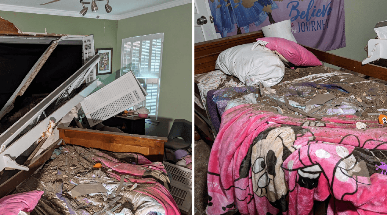 Conductor choca con una casa y termina metido en el cuarto donde dormía una niña de 3 años