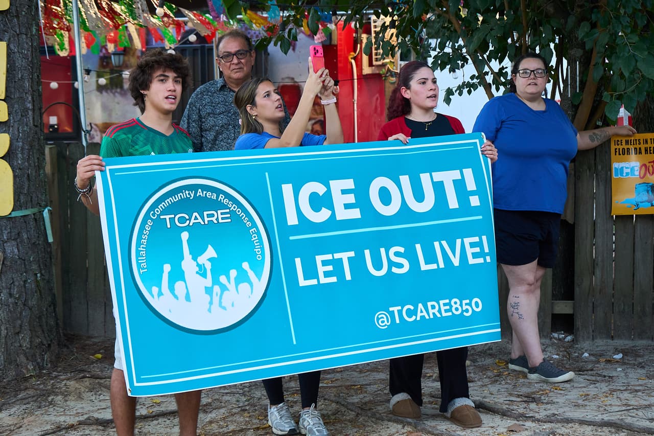 "¡ICE fuera: déjennos vivir!': así han sido las protestas contra las redadas migratorias en Tallahassee 