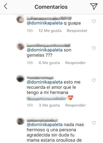 La publicación de Ludwika provocó diversas reacciones y una de sus seguidoras preguntó a Dominika si eran gemelas.