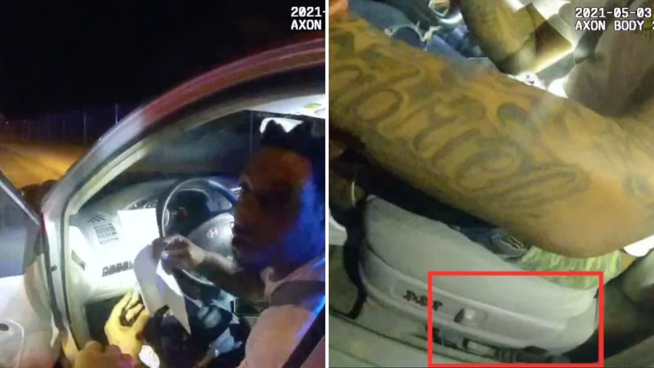 Justo después de eso, según las imágenes que compartió el Departamento de Policía de Clovis, uno de los oficiales abre la puerta del auto de Jones, le toma de las muñecas y le pide que baje de la unidad.