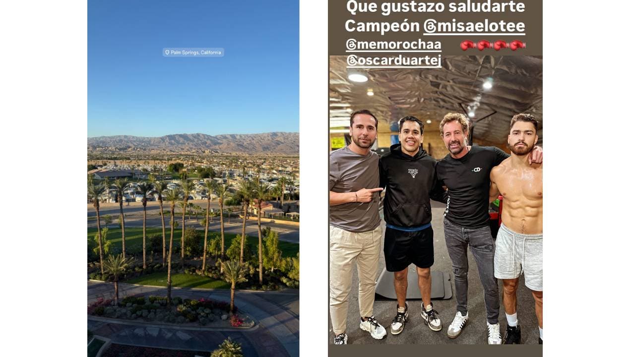 Irina dejó ver que está en Palm Springs y Gabriel en el gym Golden Boy que se ubica en Los Ángeles.